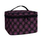 Black And Pink Spider Web Pattern Print Travel Makeup Bag