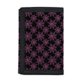 Black And Pink Spider Web Pattern Print Trifold Wallet