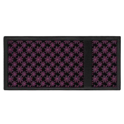 Black And Pink Spider Web Pattern Print Trifold Wallet