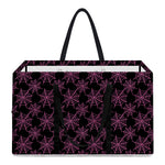 Black And Pink Spider Web Pattern Print Utility Tote Bag