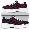 Black And Pink Spider Web Pattern Print White Chunky Shoes