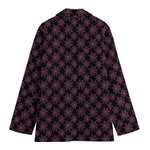 Black And Pink Spider Web Pattern Print Women's Blazer