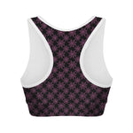 Black And Pink Spider Web Pattern Print Women's Sports Bra