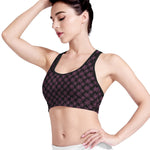 Black And Pink Spider Web Pattern Print Women's Sports Bra