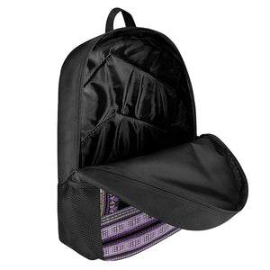 Black And Purple African Dashiki Print 17 Inch Backpack