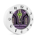 Black And Purple African Dashiki Print Alarm Clock