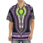 Black And Purple African Dashiki Print Aloha Shirt