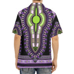Black And Purple African Dashiki Print Aloha Shirt