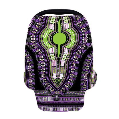 Black And Purple African Dashiki Print Baby Seat Cover