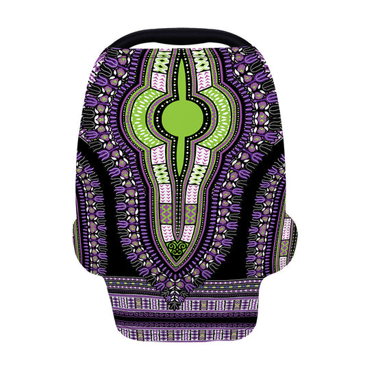 Black And Purple African Dashiki Print Baby Seat Cover