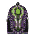 Black And Purple African Dashiki Print School Backpack