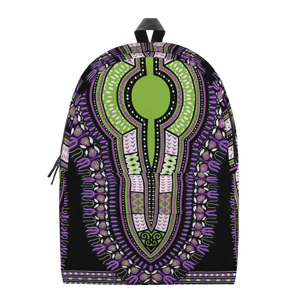 Black And Purple African Dashiki Print Backpack