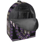 Black And Purple African Dashiki Print Backpack