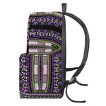 Black And Purple African Dashiki Print Backpack