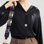Black And Purple African Dashiki Print Bag Strap