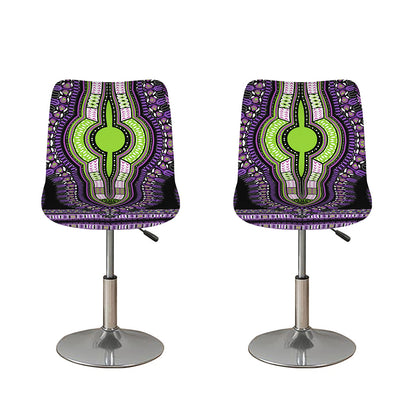 Black And Purple African Dashiki Print Bar Stool Covers