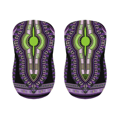 Black And Purple African Dashiki Print Bar Stool Covers