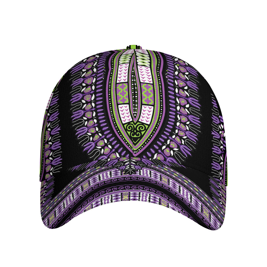 Black And Purple African Dashiki Print Baseball Cap