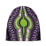 Black And Purple African Dashiki Print Beanie