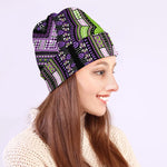 Black And Purple African Dashiki Print Beanie