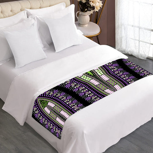Black And Purple African Dashiki Print Bed Runner