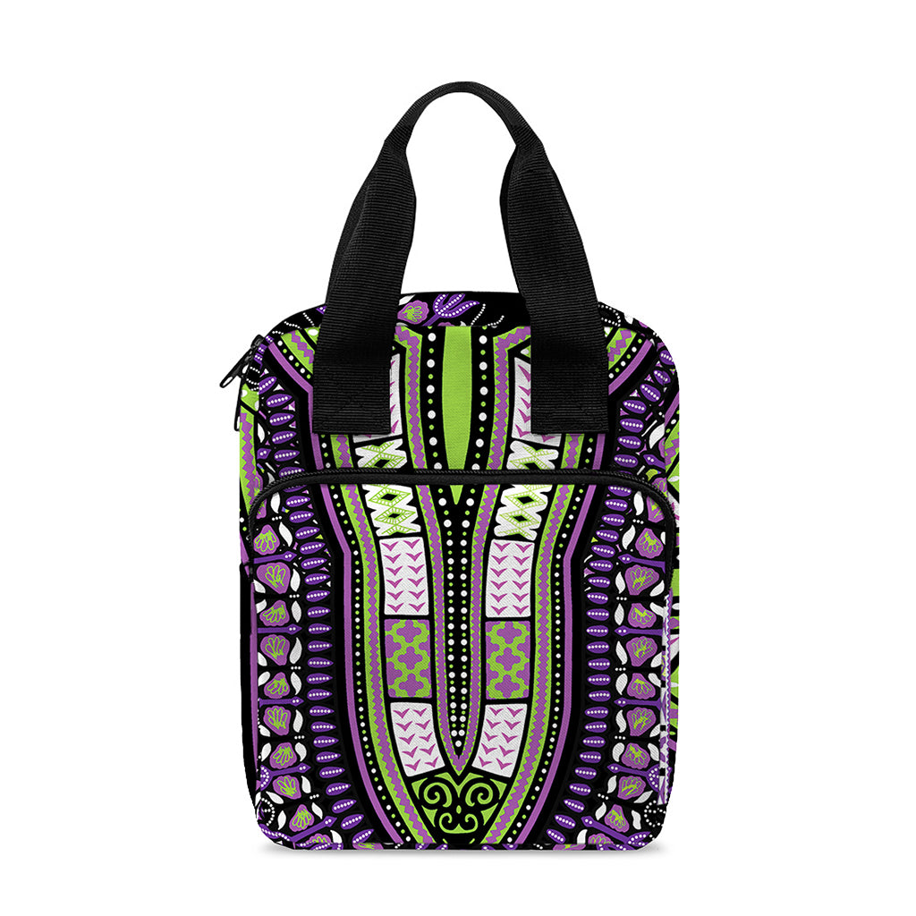 Black And Purple African Dashiki Print Bible Tote Bag