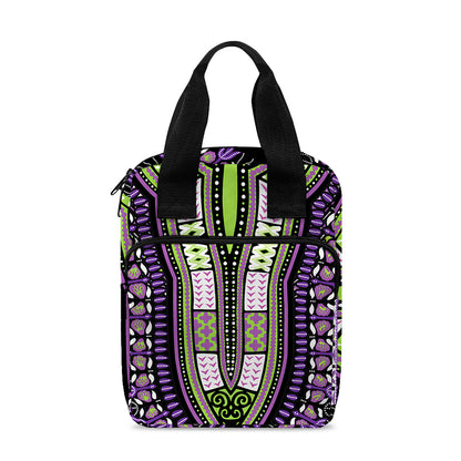 Black And Purple African Dashiki Print Bible Tote Bag
