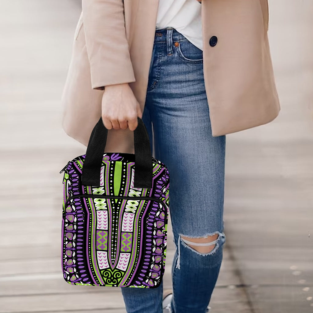 Black And Purple African Dashiki Print Bible Tote Bag
