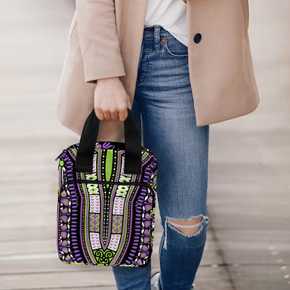 Black And Purple African Dashiki Print Bible Tote Bag