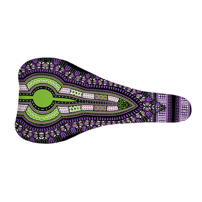 Black And Purple African Dashiki Print Bicycle Seat Cover