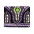 Black And Purple African Dashiki Print Bifold Wallet