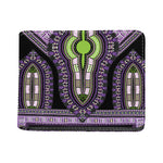Black And Purple African Dashiki Print Bifold Wallet