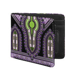 Black And Purple African Dashiki Print Bifold Wallet