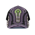 Black And Purple African Dashiki Print Black Mesh Trucker Hat