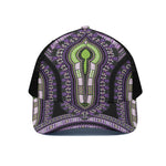 Black And Purple African Dashiki Print Black Mesh Trucker Cap