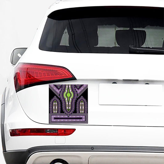 Black And Purple African Dashiki Print Car Sticker