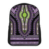 Black And Purple African Dashiki Print Casual Backpack
