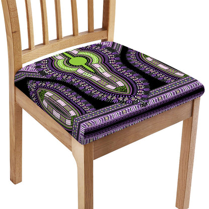 Black And Purple African Dashiki Print Chair Cushion Cover
