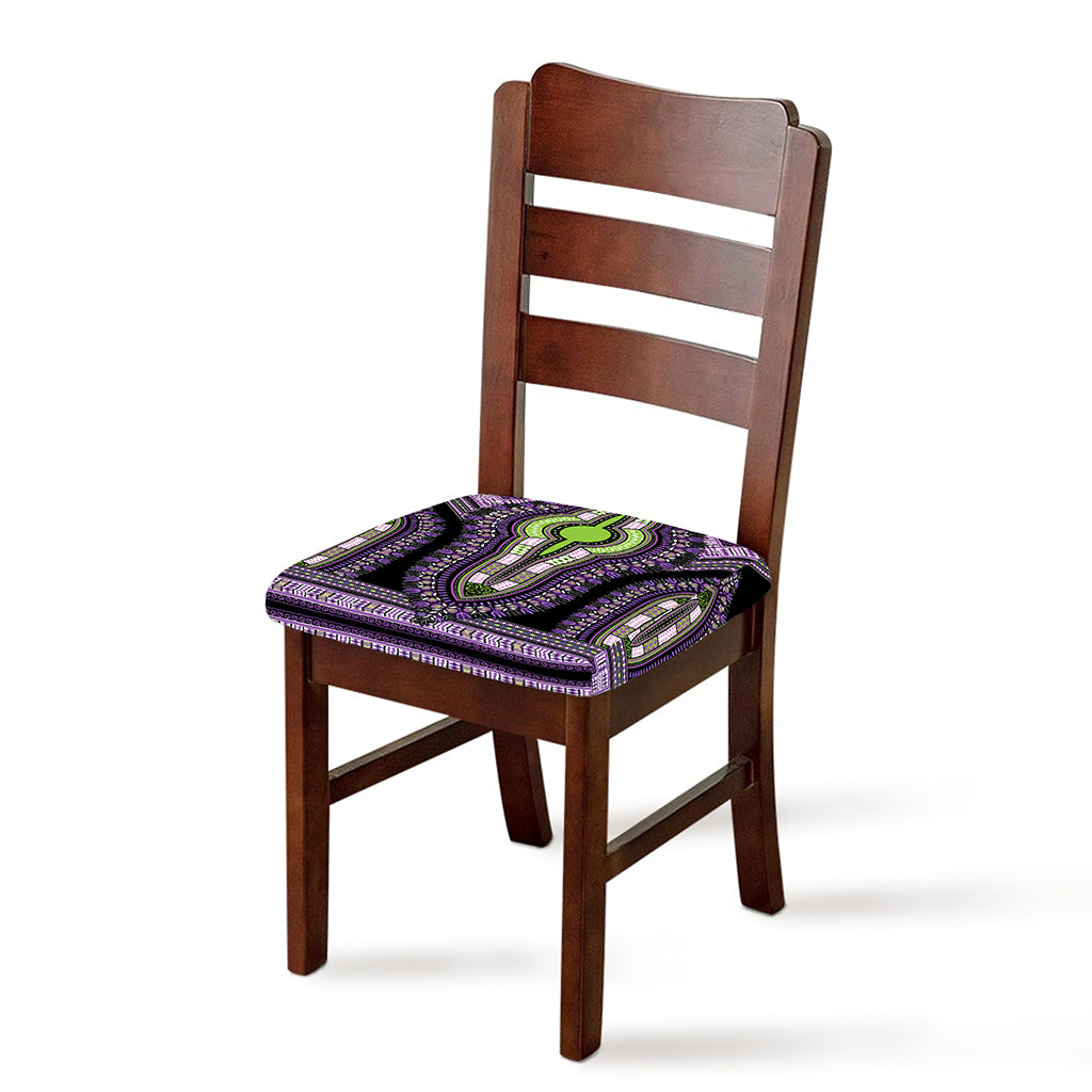 Black And Purple African Dashiki Print Chair Cushion Cover