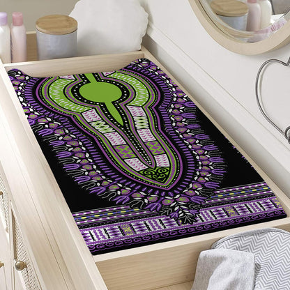 Black And Purple African Dashiki Print Changing Pad Cover