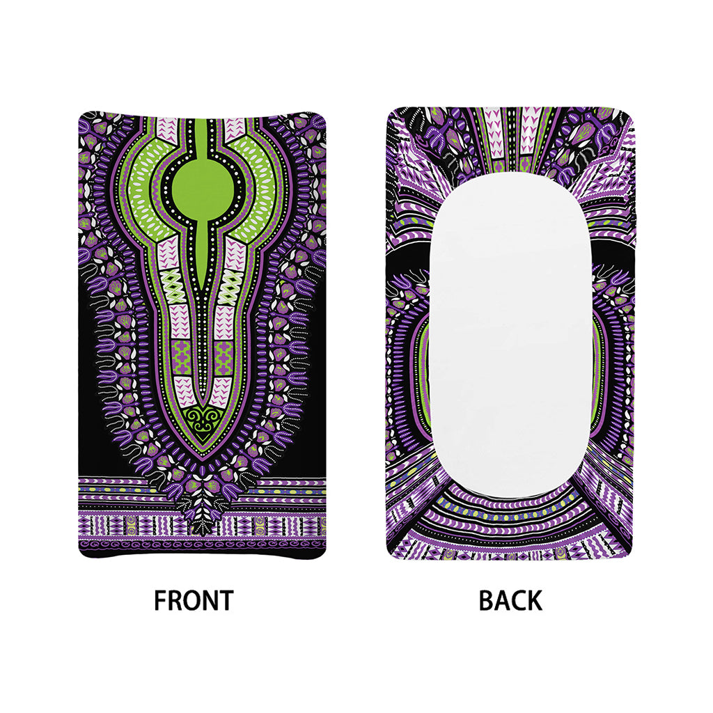Black And Purple African Dashiki Print Changing Pad Cover