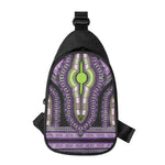 Black And Purple African Dashiki Print Chest Bag