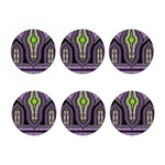 Black And Purple African Dashiki Print Coaster Set