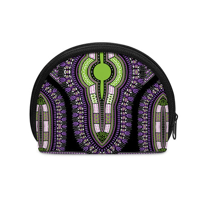Black And Purple African Dashiki Print Coin Purse