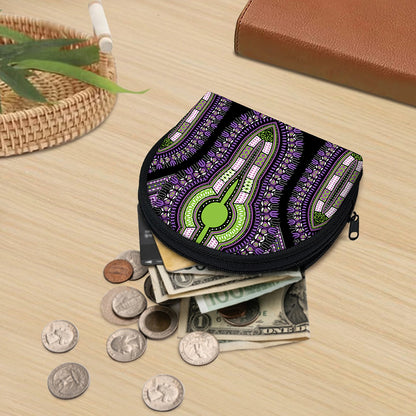 Black And Purple African Dashiki Print Coin Purse
