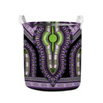 Black And Purple African Dashiki Print Collapsible Laundry Basket