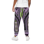 Black And Purple African Dashiki Print Cotton Pants