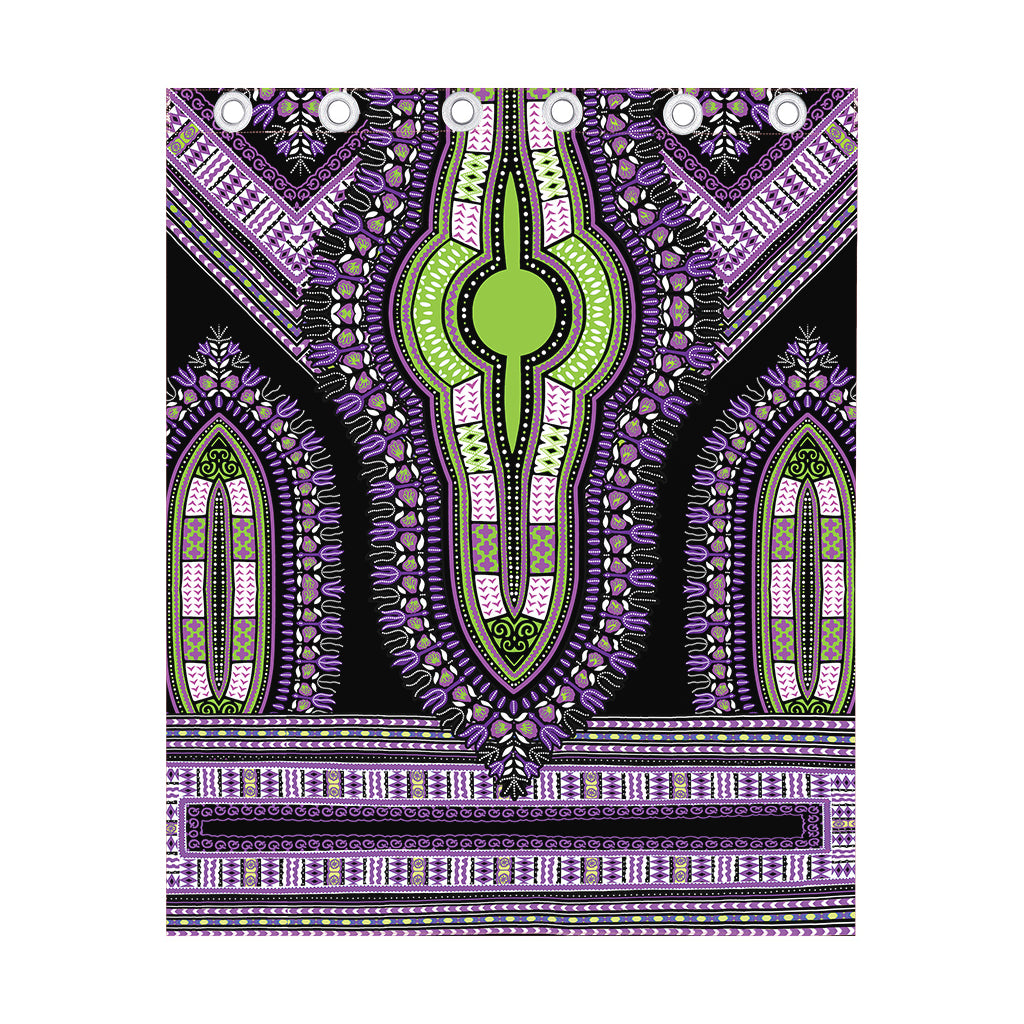 Black And Purple African Dashiki Print Curtain