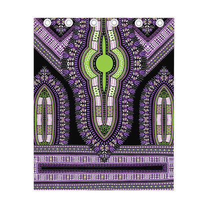 Black And Purple African Dashiki Print Curtain
