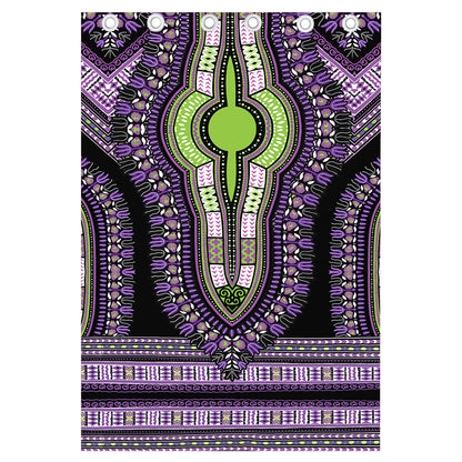 Black And Purple African Dashiki Print Curtain